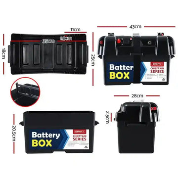 Battery Box 12v Universal Large USB Cigarette Outlets - Everything Caravans