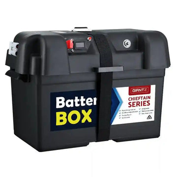 Battery Box Universal Large with USB Cigarette and Anderson Plugs - Everything Caravans