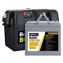 75Ah Deep Cycle Battery and Box 12v Agm - Everything Caravans