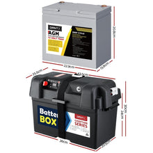 75Ah Deep Cycle Battery and Box 12v Agm - Everything Caravans