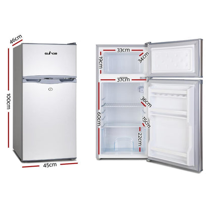 100L Upright Fridge Freezer 12v24V240v Silver - Everything Caravans