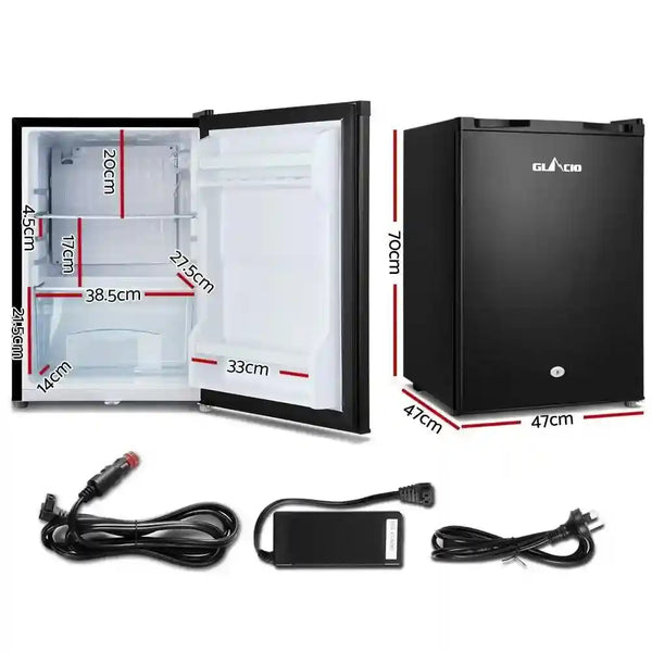 80L Upright Fridge Freezer 12v24V240v Black - Everything Caravans