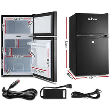 90L Upright Fridge Freezer 12v24V240v Black - Everything Caravans