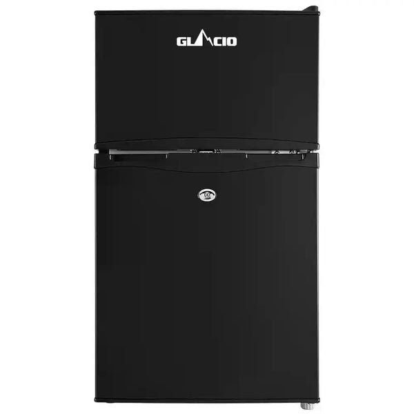 90L Upright Fridge Freezer 12v24V240v Black - Everything Caravans