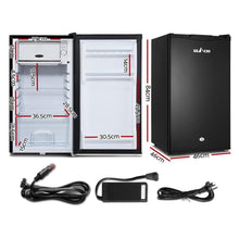 95L Upright Fridge Freezer 12v24V240v Black - Everything Caravans