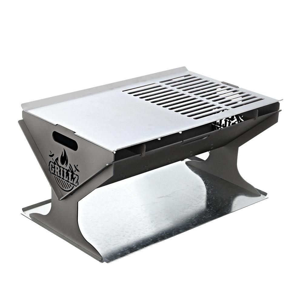 Grillz Fire Pit BBQ Outdoor Camping Portable Patio Heater Folding Packed Steel Everything Caravans
