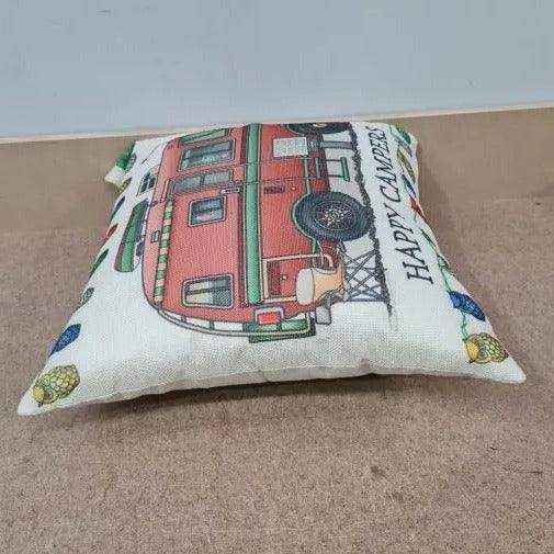 Happy Campers Pillow Cushion - Motor Homer - Everything Caravans
