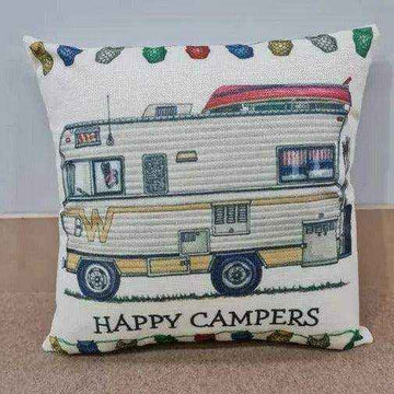 Happy Campers Pillow Cushion - Winnebago - Everything Caravans