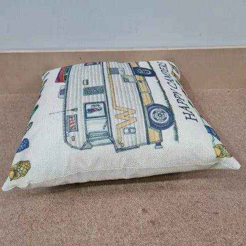 Happy Campers Pillow Cushion - Winnebago - Everything Caravans