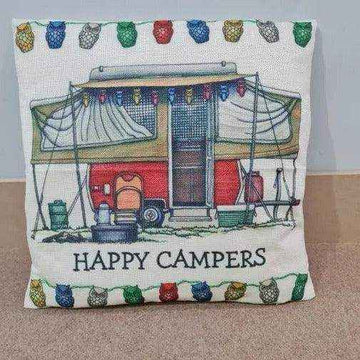 Happy Campers Pillow Cushion - Xpanda - Everything Caravans