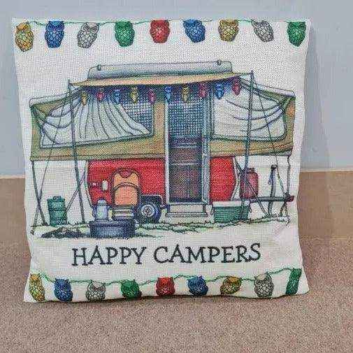 Happy Campers Pillow Cushion - Xpanda - Everything Caravans