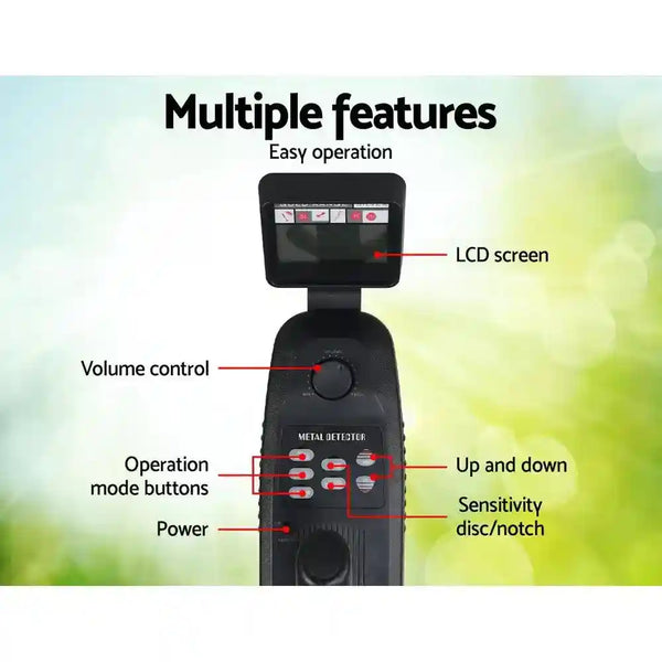 LCD Screen Metal Detector with Headphones - Black - Everything Caravans