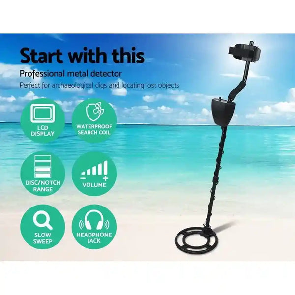 LCD Screen Black Metal Detector with Headphones - Everything Caravans