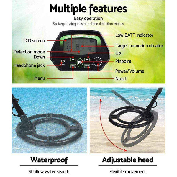 LCD Screen Black Metal Detector with Headphones - Everything Caravans