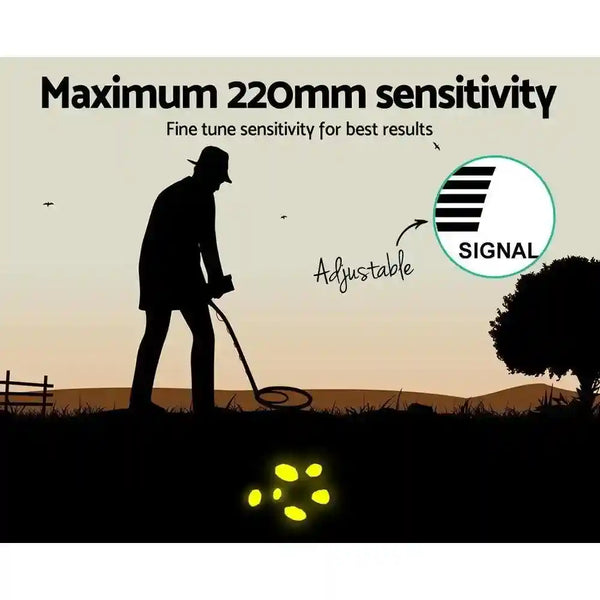 LCD Screen Black Metal Detector with Headphones - Everything Caravans