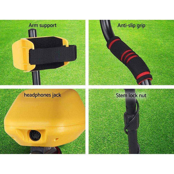 LCD Screen Metal Detector with Headphones Yellow - Everything Caravans