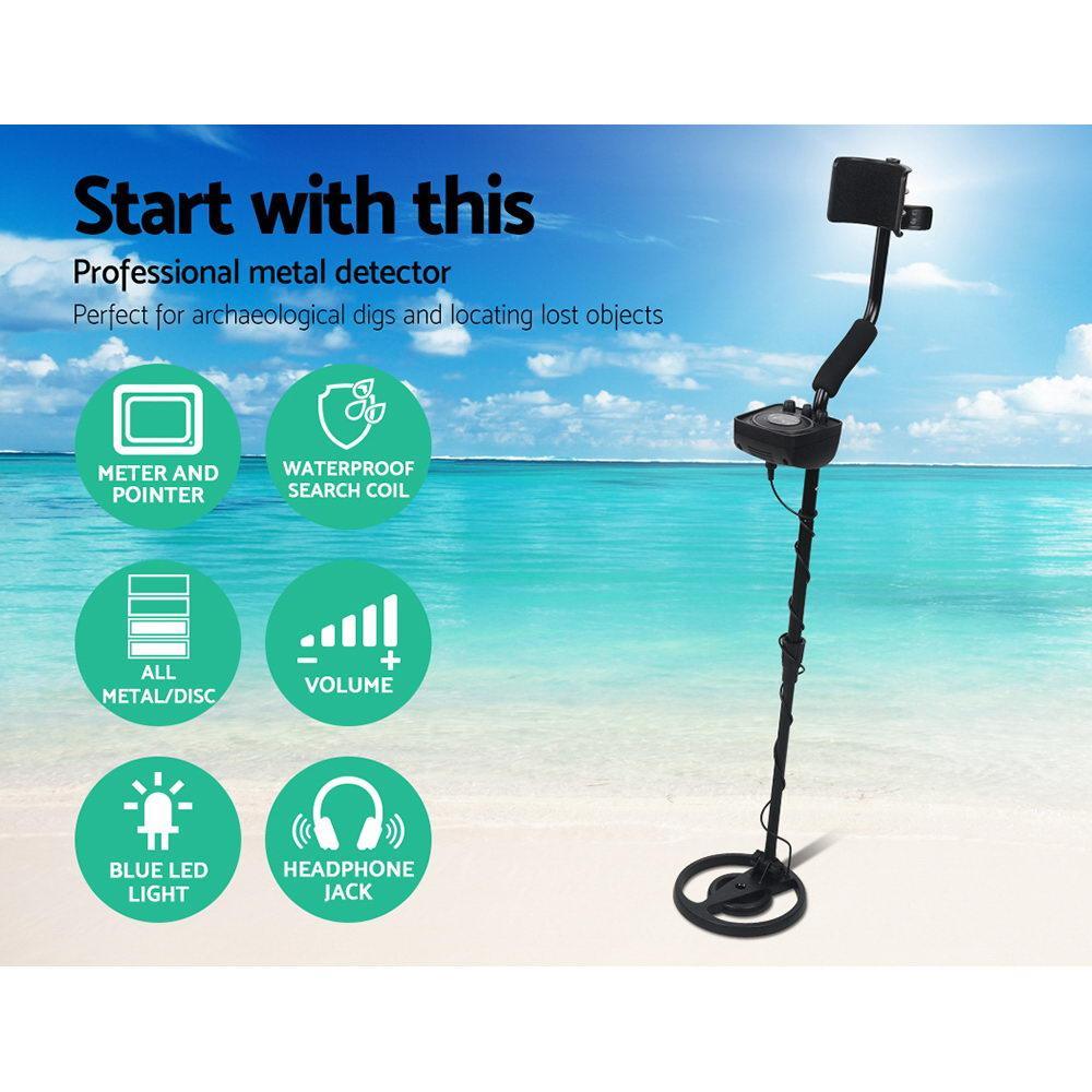 Led Metal Detector with Headphones Black - Everything Caravans