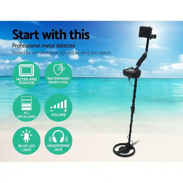 Led Metal Detector with Headphones Black - Everything Caravans