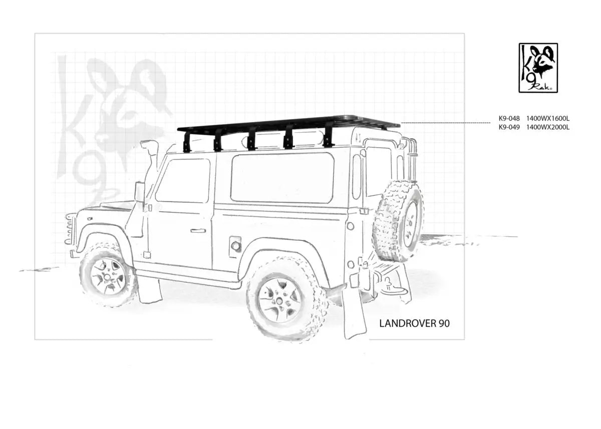 Landrover Defender 90 K9 Roof Racks advanced expedition roof racks Eezi-Awn