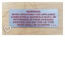 Stove Decal for Poptop Caravan Consumer instruction Sticker - Everything Caravans