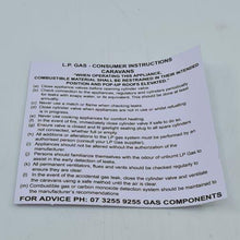 Long Caravan instruction Sticker Label - Everything Caravans