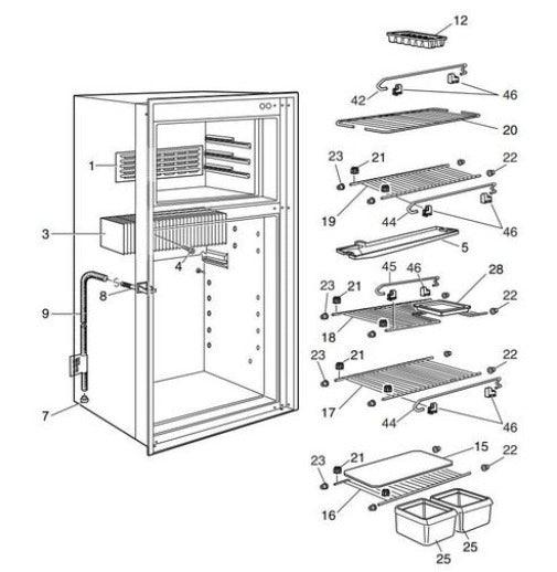 Lower Main Cabinet Shelf for Waeco RPD and Dometic RM4601 RM4605 Set - Everything Caravans