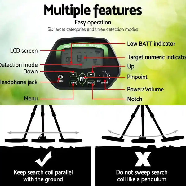 Metal Detector and Pinpointer Deep Sensitive 220mm - Everything Caravans