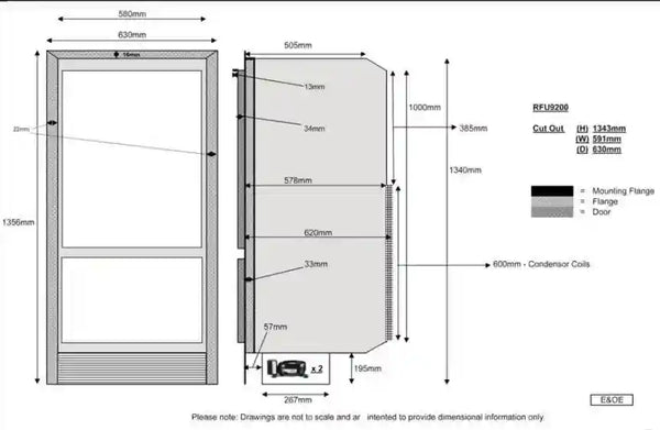 Nova Kool RFU9200Dc - 258 Litre Dual Compressor Fridge Freezer - Everything Caravans