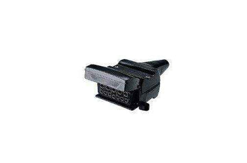Narva 7 Pole amp 15A 12 Pin Flat Trailer Socket Black - Everything Caravans