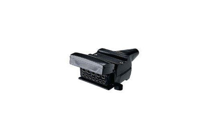 Narva 7 Pole amp 15A 12 Pin Flat Trailer Socket Black - Everything Caravans