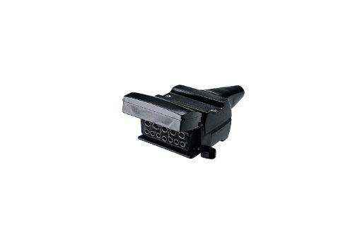 Narva 7 Pole amp 15A 12 Pin Flat Trailer Socket Black - Everything Caravans
