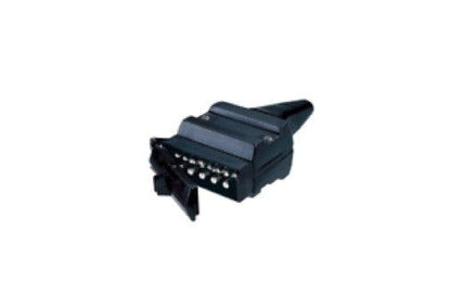 Narva 7 Pole amp 15A 12 Pin Flat Trailer Socket Black - Everything Caravans