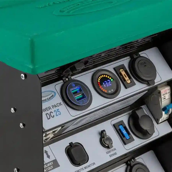 National Luna 12v DCDC Charger Box (Green) Ideal for Lithium Battery - Everything Caravans