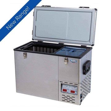 National Luna 50 Litre Legacy Stainless Steel Fridge and Freezer - Dual Zone - Everything Caravans