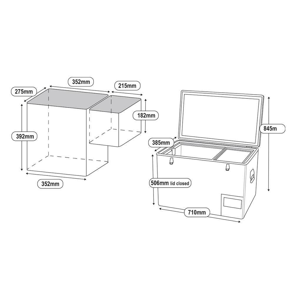 National Luna 50 Litre Legacy Stainless Steel Fridge and Freezer - Dual Zone - Everything Caravans