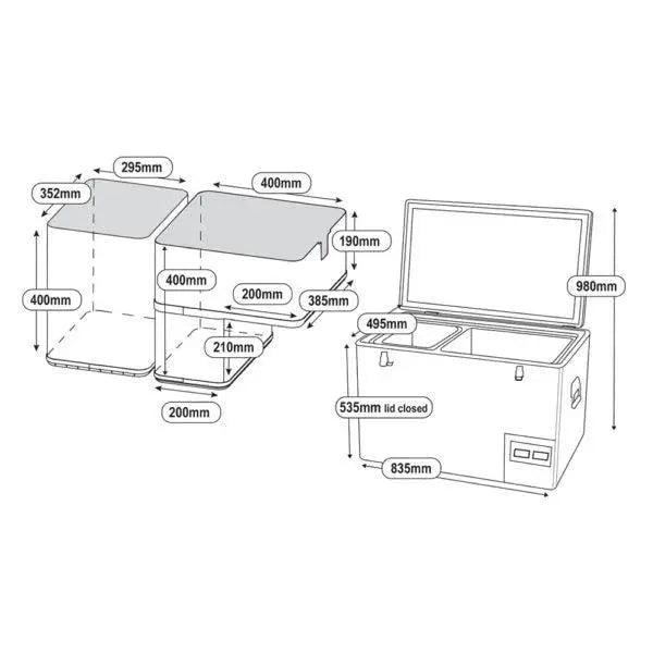 National Luna 90L Legacy Dual Control Fridge Freezer - Everything Caravans