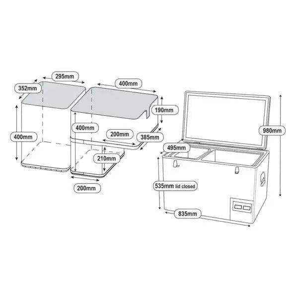 National Luna 90L Legacy Dual Control Fridge Freezer - Everything Caravans