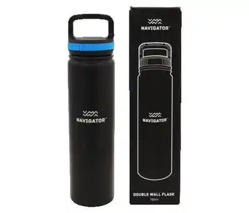 Navigator Gear Double Wall Flask - Stainless Steel Black - Everything Caravans