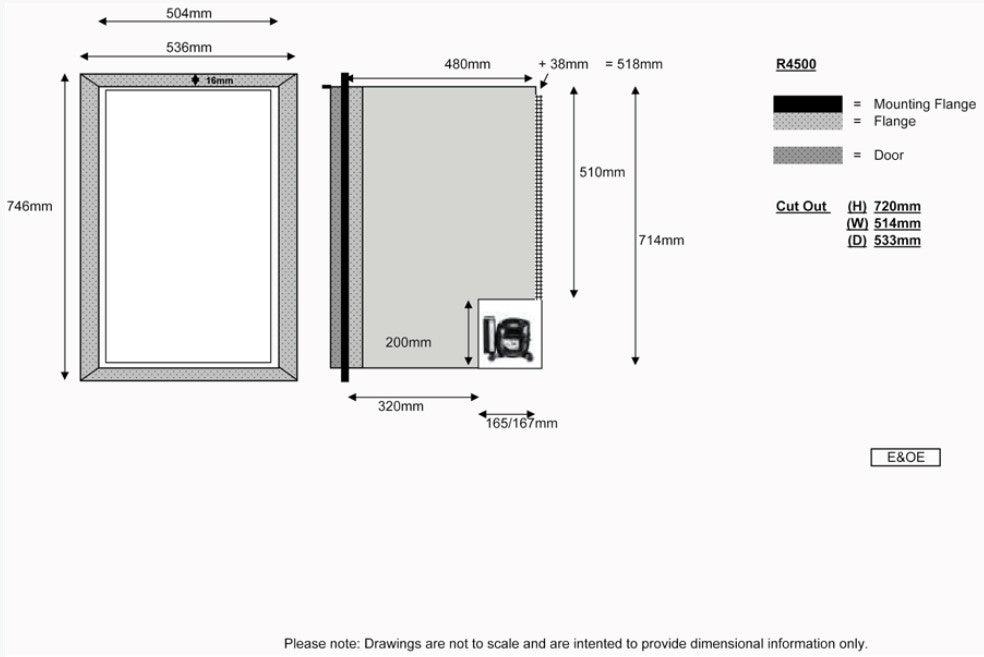 Novakool R4502Dc - 122 Litre 12volt Compressor Fridge (No Freezer) - Everything Caravans