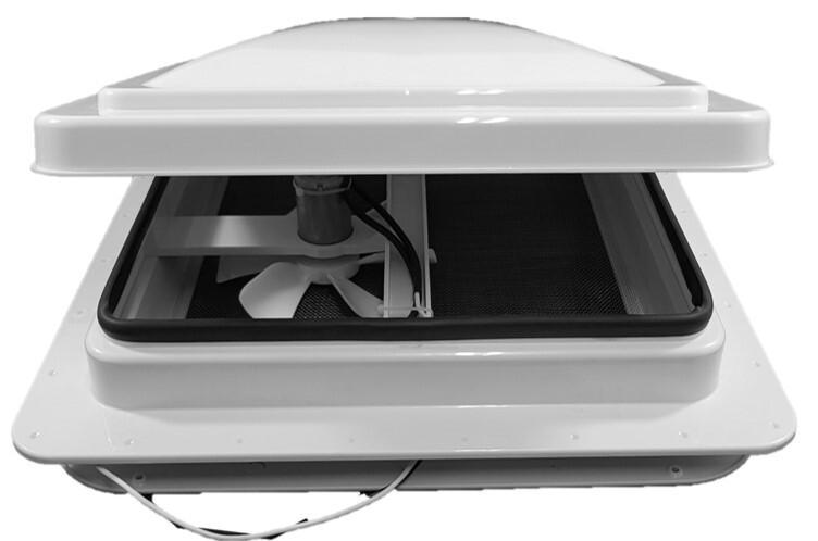 Ozvent 14" x 14" Hatch with 12volt Fan - for Van Roof - 10015 - Everything Caravans