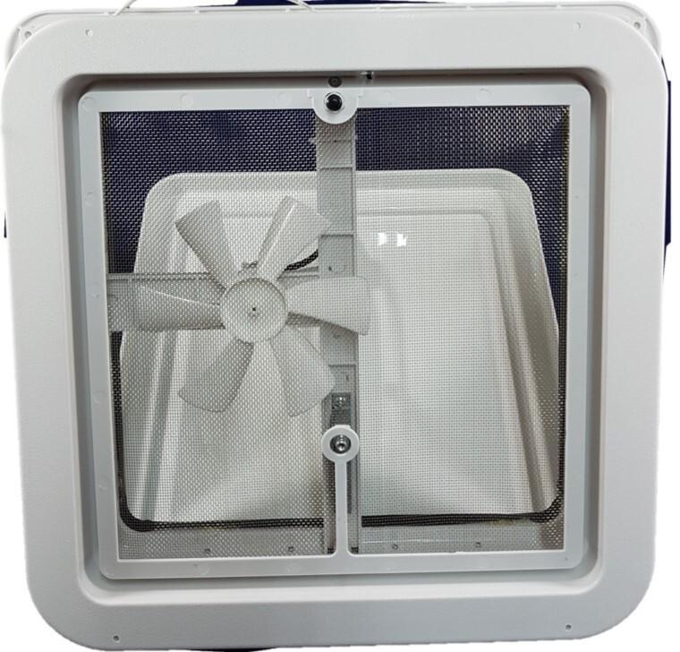 Ozvent 14" x 14" Hatch with 12volt Fan - for Van Roof - 10015 - Everything Caravans
