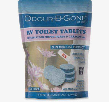 Odour B Gone Toilet Fast Release Tablets 50 Tablets with 10 Mini Tabs - Everything Caravans