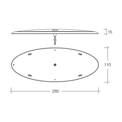 Oval Saturn Oval Led interior Lamp with touch Sensitive On/Dim/Off Switch - Everything Caravans