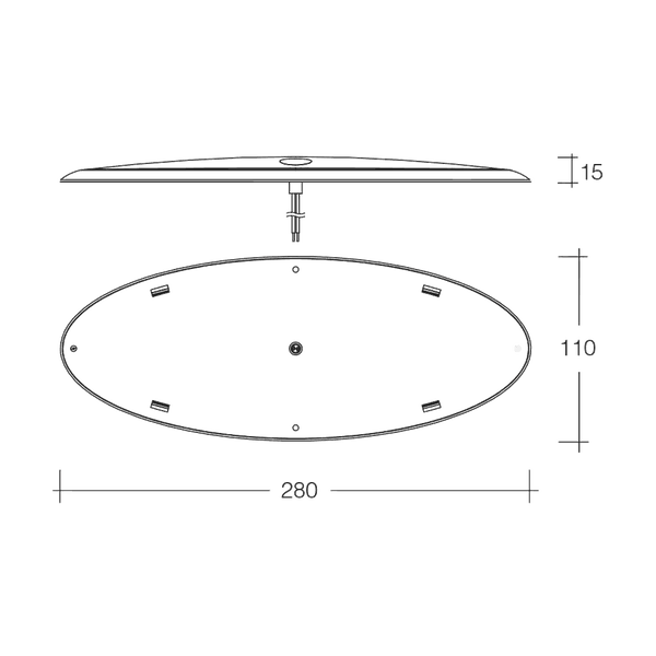 Oval Saturn Oval Led interior Lamp with touch Sensitive On/Dim/Off Switch - Everything Caravans