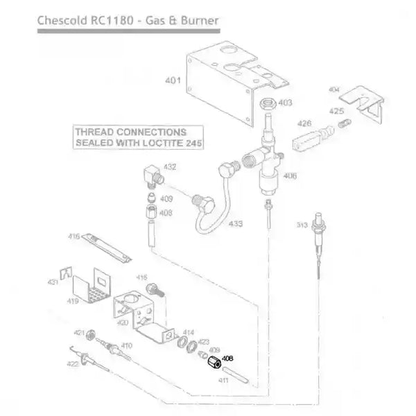 Dometic Chescold RC1180 Gas Pipe Nut - Everything Caravans