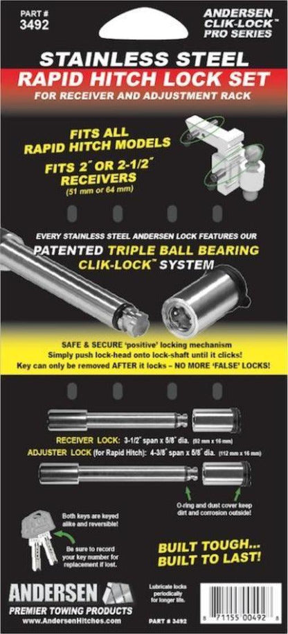 Rapid Hitch Lock Set - with Matching Keys - Last Set - Everything Caravans