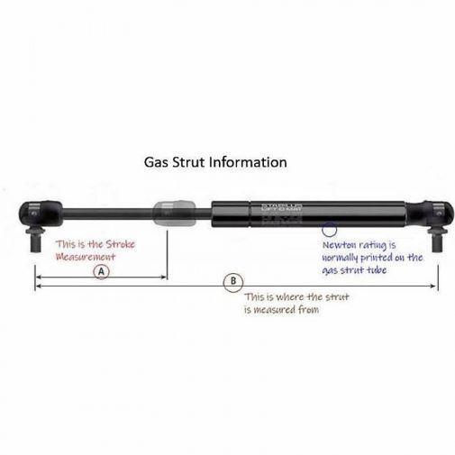 Stabilus Gas Strut 485mm Overall Length 250Nm with 200mm Stroke - Everything Caravans