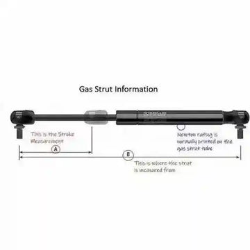 Stabilus Gas Strut 485mm Overall Length 250Nm with 200mm Stroke - Everything Caravans