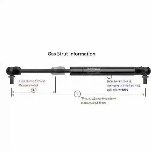 Stabilus Gas Strut 485mm Overall Length 250Nm with 200mm Stroke - Everything Caravans
