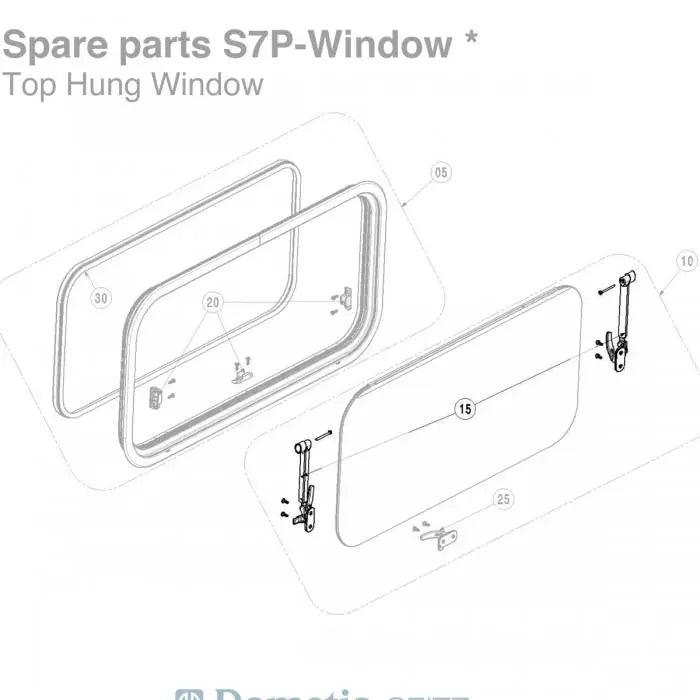 Window Stays (Pair) - Suit 250mm Seitz S7P Windows - Everything Caravans